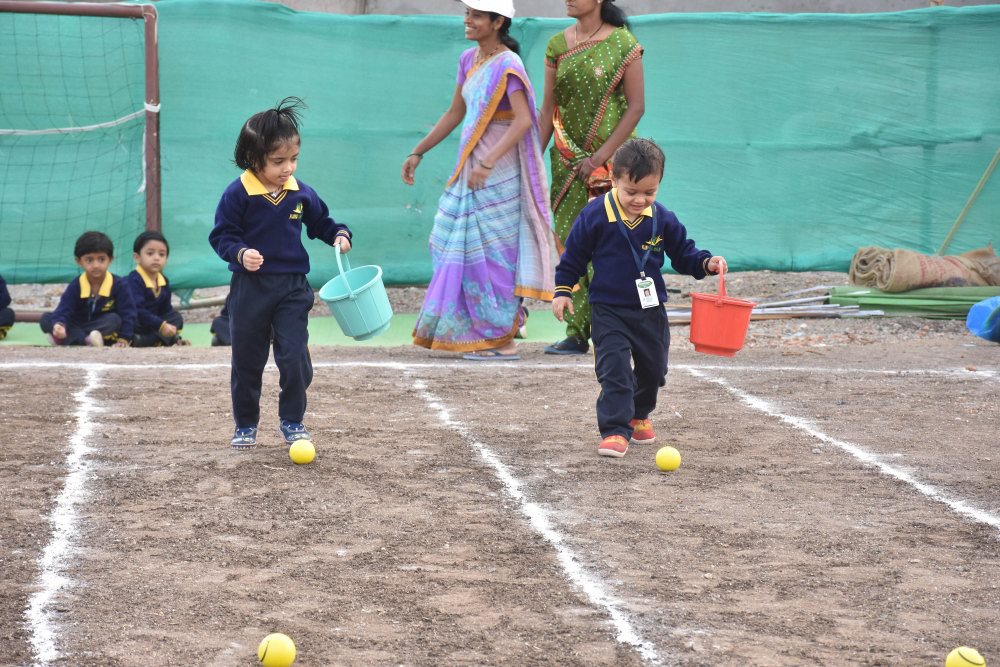 preschool pre primary schools cbse pattern vijaya convent amravati ball collecting game sport day vijaya convent
